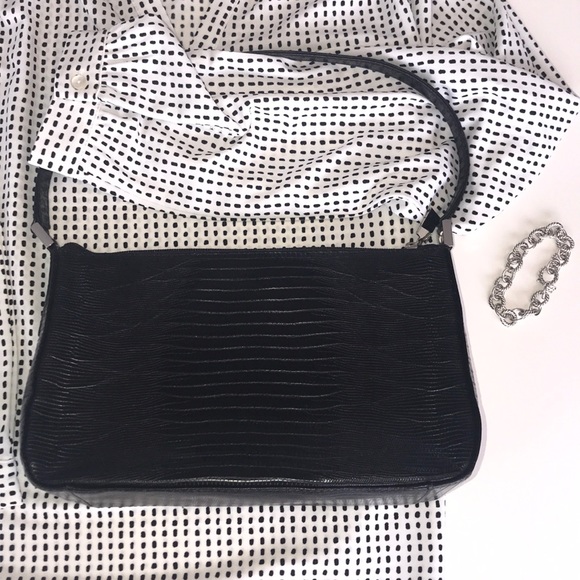 Ann Taylor Handbags - Ann Taylor simply classic croc purse black NWOT